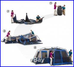 2 Room Camping Tent Family Cabin 12 Person Outdoor Shelter Ozark Trail Screen