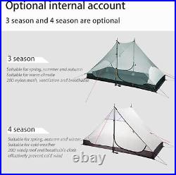 3FULGEAR Lanshan 2 Tent 2 Person Ultralight Camping Tent 3/4 Season 15D Silnylon