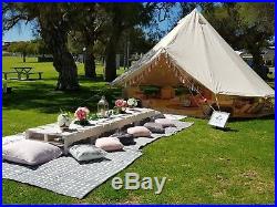 3M 4M 5M 6M Cotton Canvas Bell Tent Waterproof Hunting Camping Yurt Tent Luxury