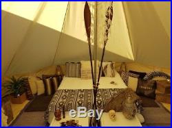3M/9.8ft 3-5 Persons Waterproof Canvas Bell Tent Outdoor Camping Beige Bell Tent