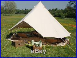 3M Yurt Beige Bell Tent Waterproof Cotton Canvas 5+Person Camping Outdoor Tents