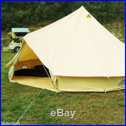 3/4/5/6M Bell Tent Waterproof Canvas Glamping Camping Outdoor Tents Shelter AU