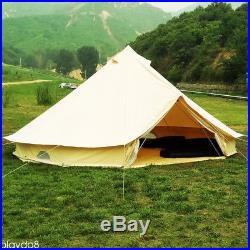 3/4/5/6M Bell Tent Waterproof Canvas Glamping Camping Outdoor Tents Shelter AU