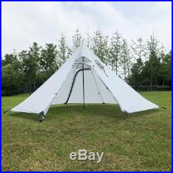 3-4 Person Camping Teepee Tent Outdoor Hiking Shelter Large Waterproof 20D Nylon