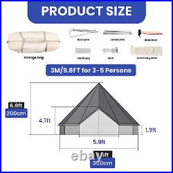 3-5 Person Instant Tent Glamping Camping Cabin Portable Waterproof Shelter Camp