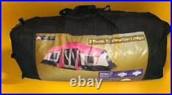 3 Room XL Vacation Lodge Tent 20ft × 11ft Sleeps 10 WithBag
