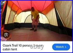 3 Room XL Vacation Lodge Tent 20ft × 11ft Sleeps 10 WithBag