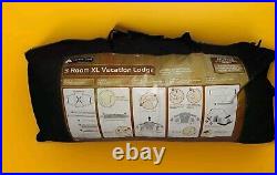 3 Room XL Vacation Lodge Tent 20ft × 11ft Sleeps 10 WithBag