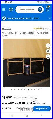 3 Room XL Vacation Lodge Tent 20ft × 11ft Sleeps 10 WithBag