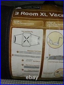 3 Room XL Vacation Lodge Tent 20ft × 11ft Sleeps 10 WithBag
