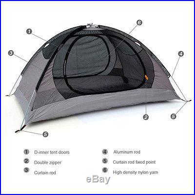 3 Season 2 Person Camping Tent Double-layer Waterproof Windproof Outdoor Hiking