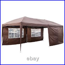 3 x 6m Two Windows Practical Waterproof Folding Tent Dark Coffee Folding Tent