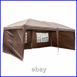 3 x 6m Two Windows Practical Waterproof Folding Tent Dark Coffee Folding Tent US