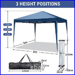 3x3m Two Doors & Two Windows Practical Waterproof Right-Angle Folding Tent Blue