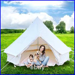 4M/13Ft Camping Teepee Bell Tent Waterproof Pyramid Hiking Yurt Family Glamping