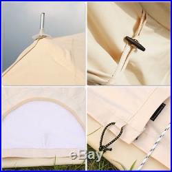 4M Beige Bell Tents Waterproof Cotton Canvas Family Camping Outdoors Beach Tents