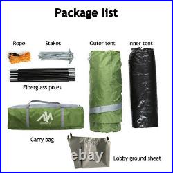 4 3 Person Camping Tunnel Tent Double Layer Waterproof Family Dome Portable Tent