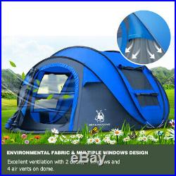 4-5 Person Pop Up Camping Tent Instant Dome Automatic Family Outdoor Sun Shelter