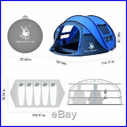 4-5 Person Pop Up Camping Tent Instant Dome Automatic Family Outdoor Sun Shelter