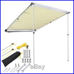 4.6x6.6' Car Side Awning Rooftop Tent Sun Shade SUV Outdoor Camping Travel Beige