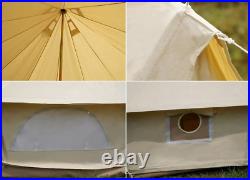 4 Meter Diameter Outdoor Waterproof Canvas Bell Tent, Glamping, Beige