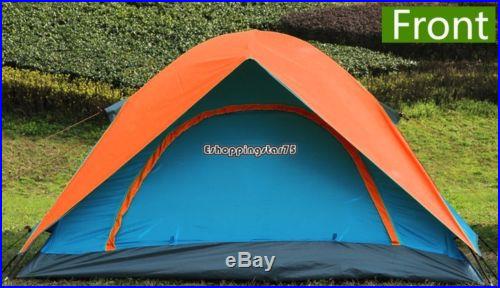4 Person 3-Season Family Dome Camping Tent Blue/Orange