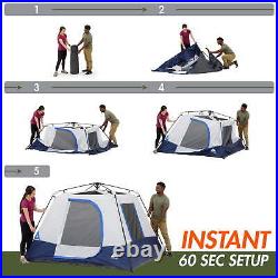 4-Person Instant Cabin Tent with LED Lighted Hub