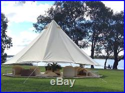 4-Season 6 Meter Large Family Canvas Bell Tent Waterproof Civil War Camping Yurt