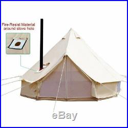 4-Season Bell Tent 3M Cotton Canvas Glamping Waterproof Tents Outdoor Tipi Yurts