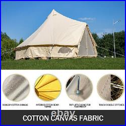4-Season Bell Tent 3/4/5/6M Waterproof Cotton Canvas Glamping Camping Beach US
