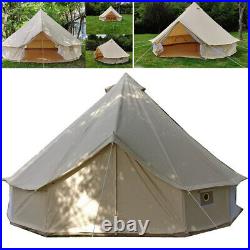 4-Season Bell Tent 4/6M Waterproof Cotton Outdoors Glamping Family Camping US