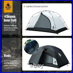 4 Season Camping Tent Backpacking 2 Person Waterproof Lightweight Easy Setup