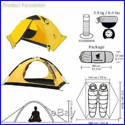 4 Season Camping Tent Backpacking Double Layer Tent for 2 Person Waterproof