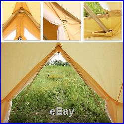 4-Season Canvas Cotton Camping Bell Tent Outdoor Beach Yurts 3M 4M 5M 6M 7M Fly
