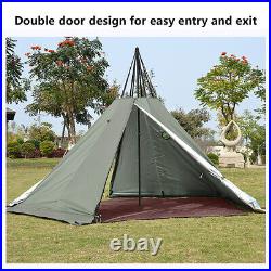 4 Season Outdoor Camping Teepee Tent Pyramid Tent Hike 2 Doors Tent Waterproof