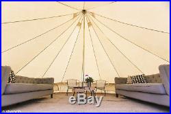 5M/16.4ft Bell Tent Cotton Dyed Fabric Waterproof Glamping Pyramid Safari Tent