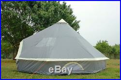 5M Bell Tent Zipped-in-Ground sheet Tent Family 10 Person Camping Tent grey