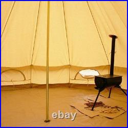 5M Canvas Bell Tent Camping Yurt Tent Teepee Tipi Waterproof Cotton withStove Jack