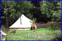 5M Canvas Bell Tent Glamping Camping Waterproof Family Tent Teepee Stove Jack