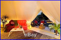 5M Canvas Bell Tent Waterproof Glamping Luxury Yurt Tent 4Season Camping Outdoor