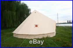 5M Canvas Bell Tent Waterproof Hunting Glamping Camping Tent Family Yurt Teepee