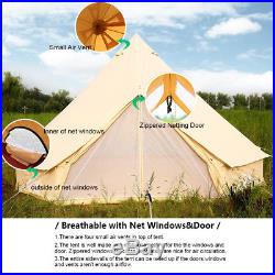 5Meter Bell Tent Heavy Duty Waterproof Canvas Tent British Yurt Tent Zip Ground