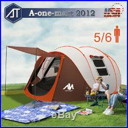 5-6 Person Family Camping Tent Instant Pop Up Large Waterproof Tent Sun Shelter