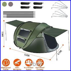 5-8 People Camping Hiking Tent Waterproof Automatic Instant Pop Up Tent & 4 Pole