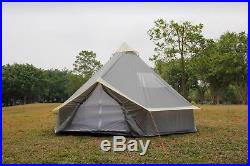 5m Tent Pyramid round Bell Tent Grey With Zipped In Ground Sheet water proof