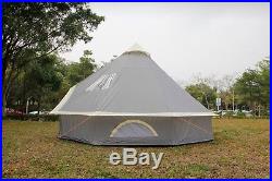 5m Tent Pyramid round Bell Tent Grey With Zipped In Ground Sheet water proof