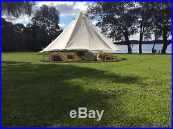 6M/19ft Canvas Tent Safari Tent Yurt Bell Tent Outdoor Camping Beige Heavy Duty