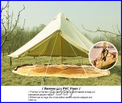 6M/19ft Canvas Tent Safari Tent Yurt Bell Tent Outdoor Camping Beige Stove Jack