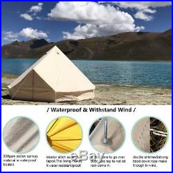 6M Canvas Bell Tent Camping Waterpoof Glamping Outdoor Beach Yurt Stove Jack