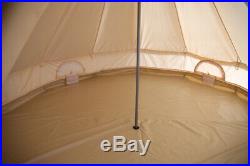 6M Waterproof Bell Tent Outdoor Hunting Glamping Canvas Camping Tent Yurt Teepee